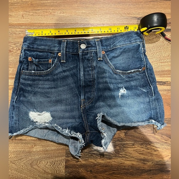 Levi's Pants - Levi's Blue Distressed Jean Shorts Size 26 EUC Button Fly 501 Timeless Shorts